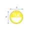 Nevs DaySpots - Tuesday 3" circle White w/Yellow DDOT-T3 - alternate 2